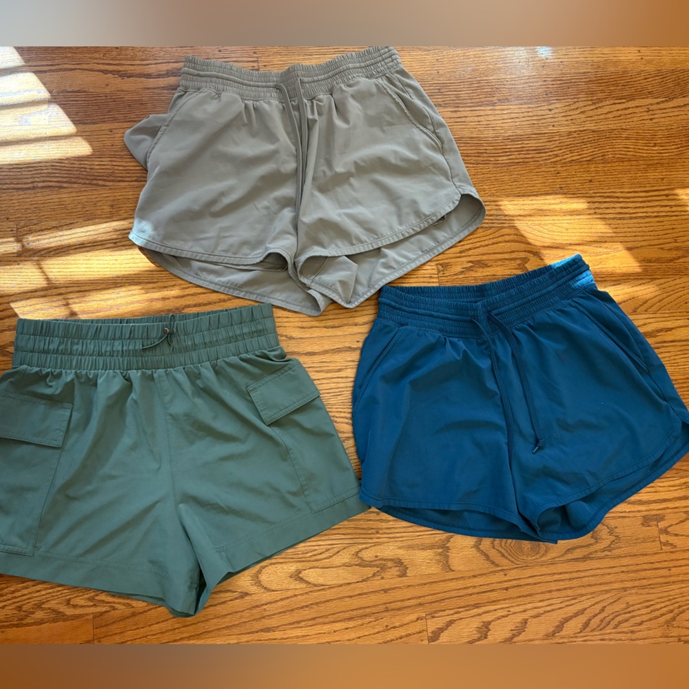 Abercrombie & Fitch Women's Athletic Shorts - Tan, Green, Blue
